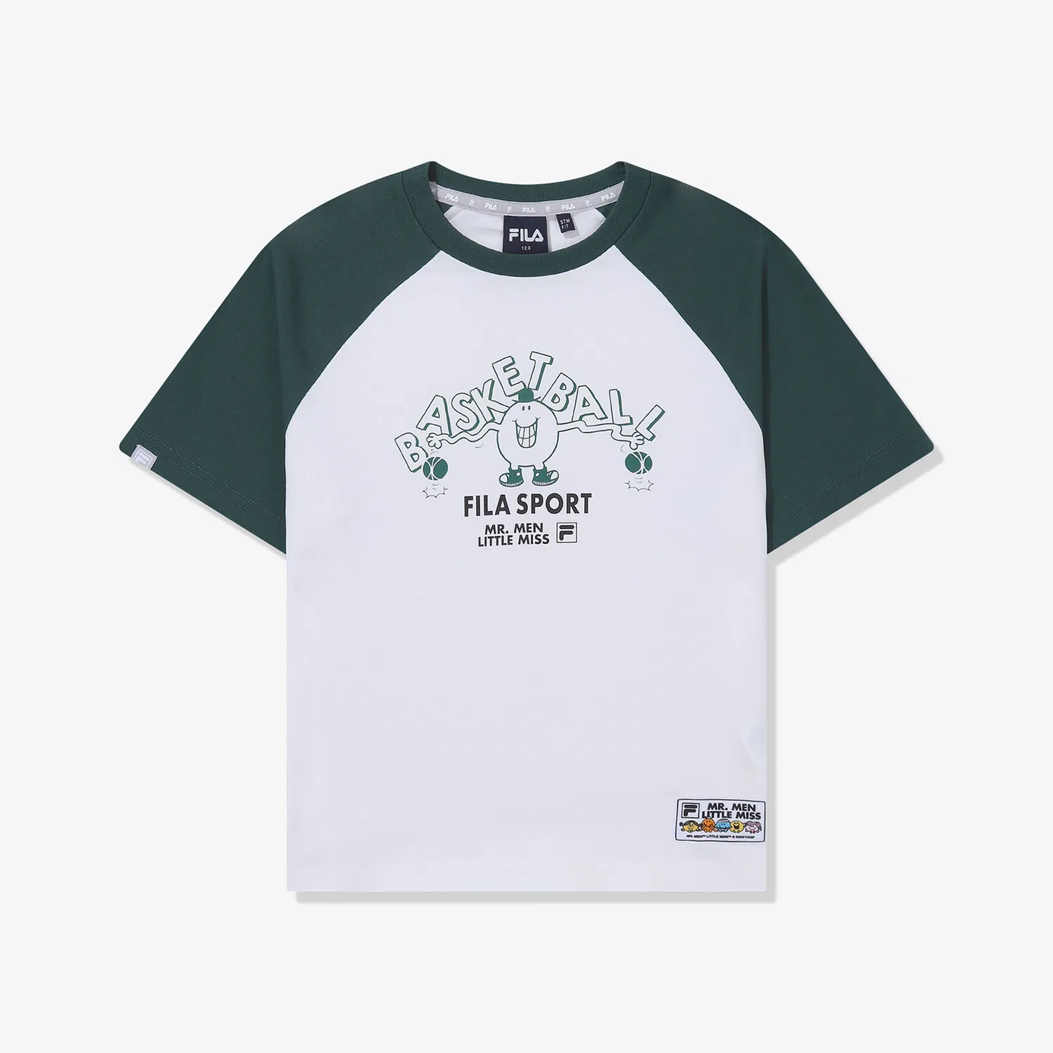 Детская футболка реглан Mr. Men Little Miss зелёного цвета от Fila Kids — фото 2