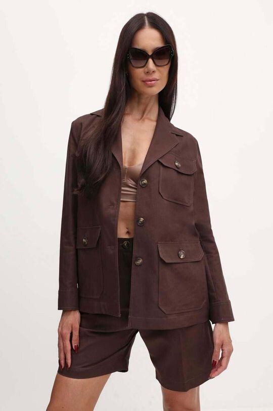 

Куртка из смесового льна Weekend Max Mara, коричневый