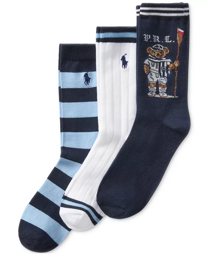 

Носки для мальчиков Little & Big Boys Rowing Bear, 3 пары Polo Ralph Lauren, синий