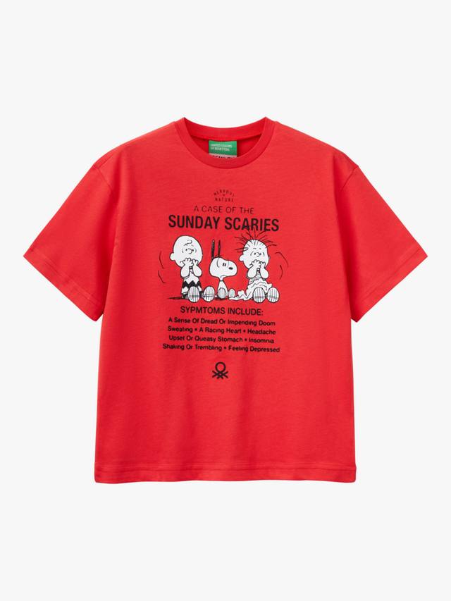 

Детская футболка с изображением арахиса Benetton, красный