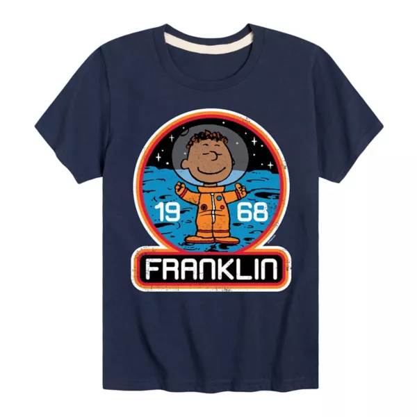 

Футболка с космическим принтом Peanuts Franklin для мальчиков 8-20 лет Licensed Character, синий