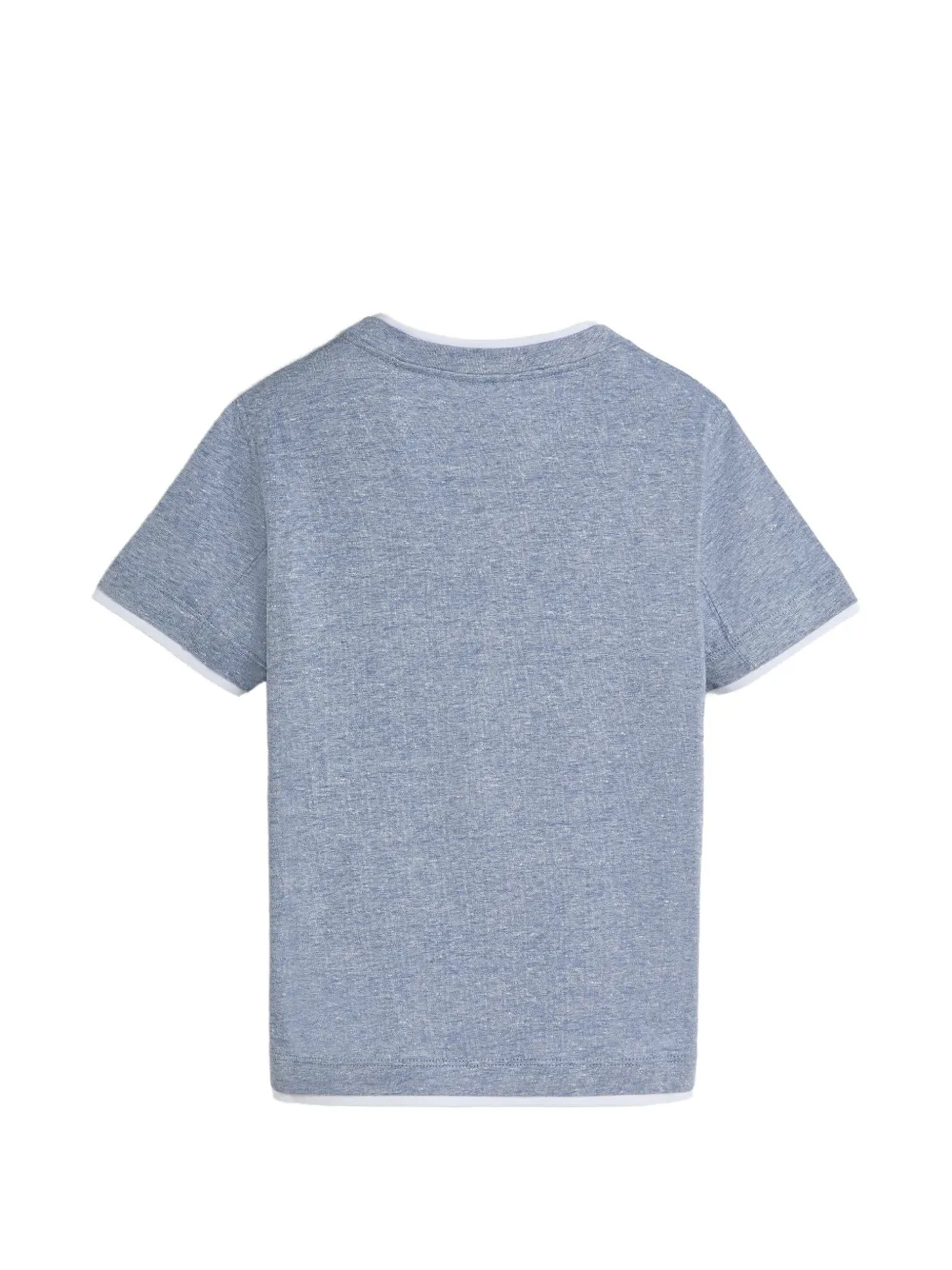Футболка из льняного и хлопкового джерси Brunello Cucinelli Kids, синий — фото 2