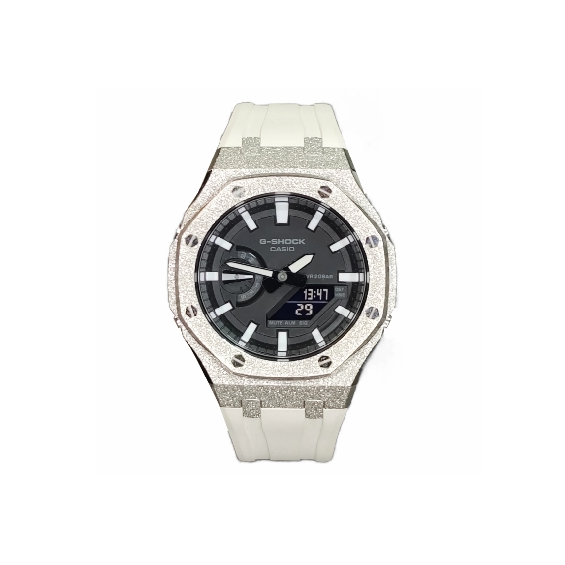 

CASIO Часы Men Liquid Crystal/Analog Dual Display Series 44mm Black Watch, Silver Flash Blade