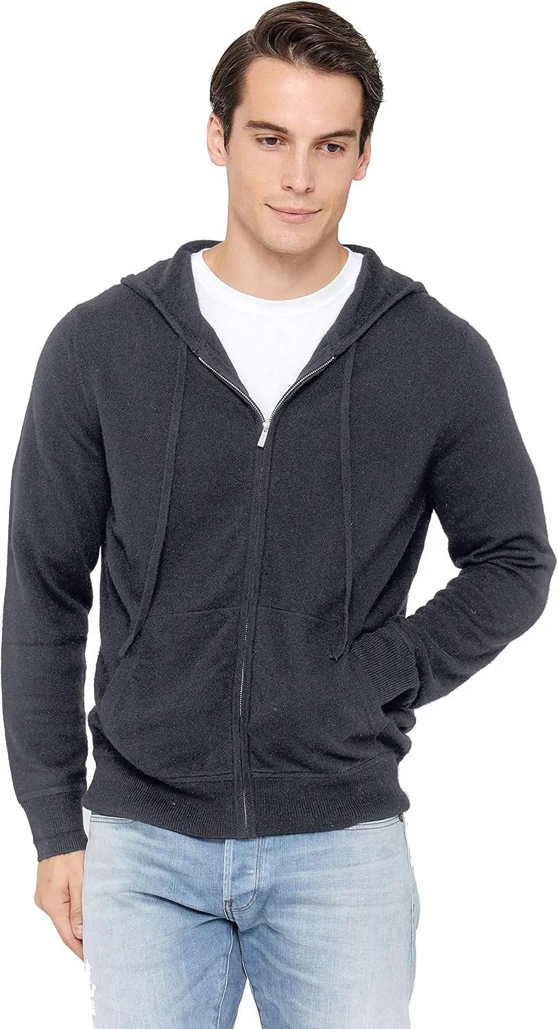 

State Cashmere мужской худи на молнии 100% чистый кашемир с длинными рукавами и карманами