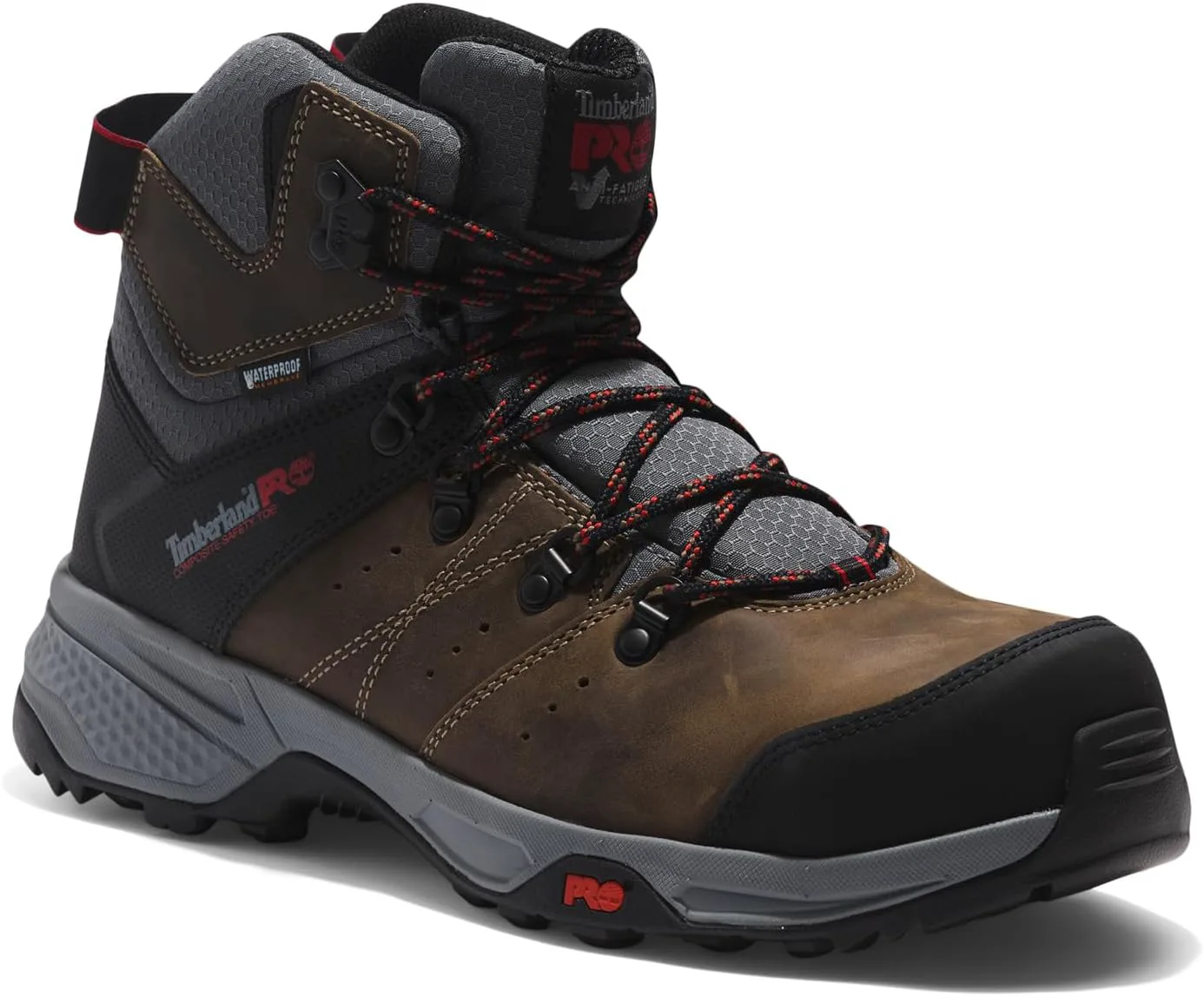 Мужские рабочие ботинки Timberland PRO Switchback с композитным носком, водонепроницаемые, высота 6 дюймов, коричневый/красный — фото 3