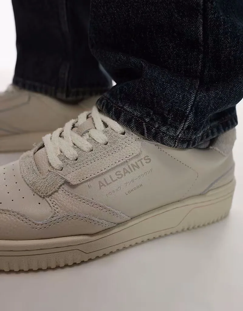 Кроссовки AllSaints Regan Low Top Trainer в цвете Triple Chal White - БЕЛЫЕ — фото 3