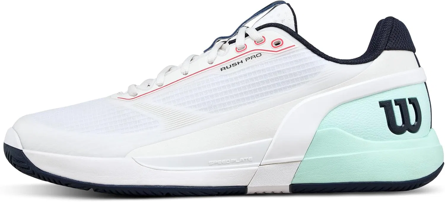 Кроссовки теннисные Wilson Rush Pro 5, White/Bay/Fiery Coral