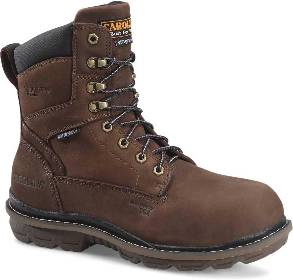 

Мужские водонепроницаемые ботинки 15 см с противоскользящей подошвой Carolina, темно-коричневый