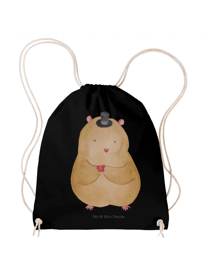 

Спортивная сумка Mr & Mrs Panda Sportbeutel Hamster Hut ohne Spruch, черный
