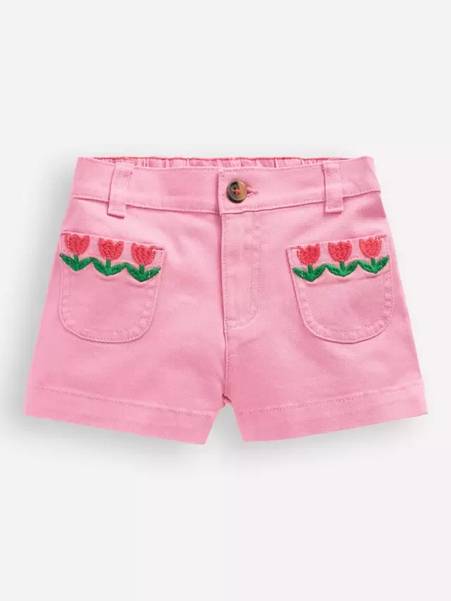 Детские шорты с накладными карманами, розовые Mini Boden