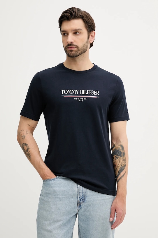 

Хлопковая футболка Tommy Hilfiger, темно-синий