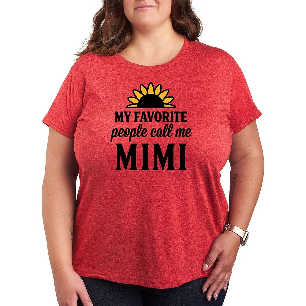 

Футболка Plus с рисунком Favourite People Mimi, цвет Heather Red