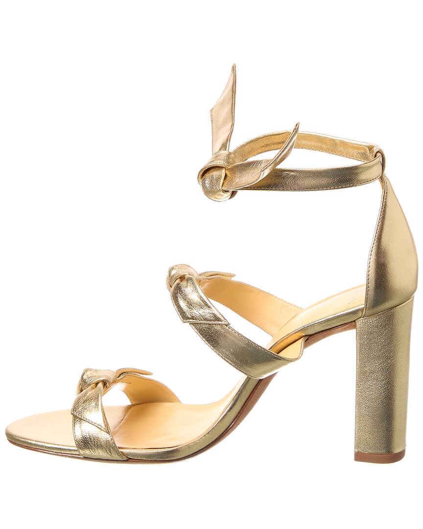 Александр Бирман Lolita Block 90 Кожаные сандалии Alexandre Birman, золотой — фото 2