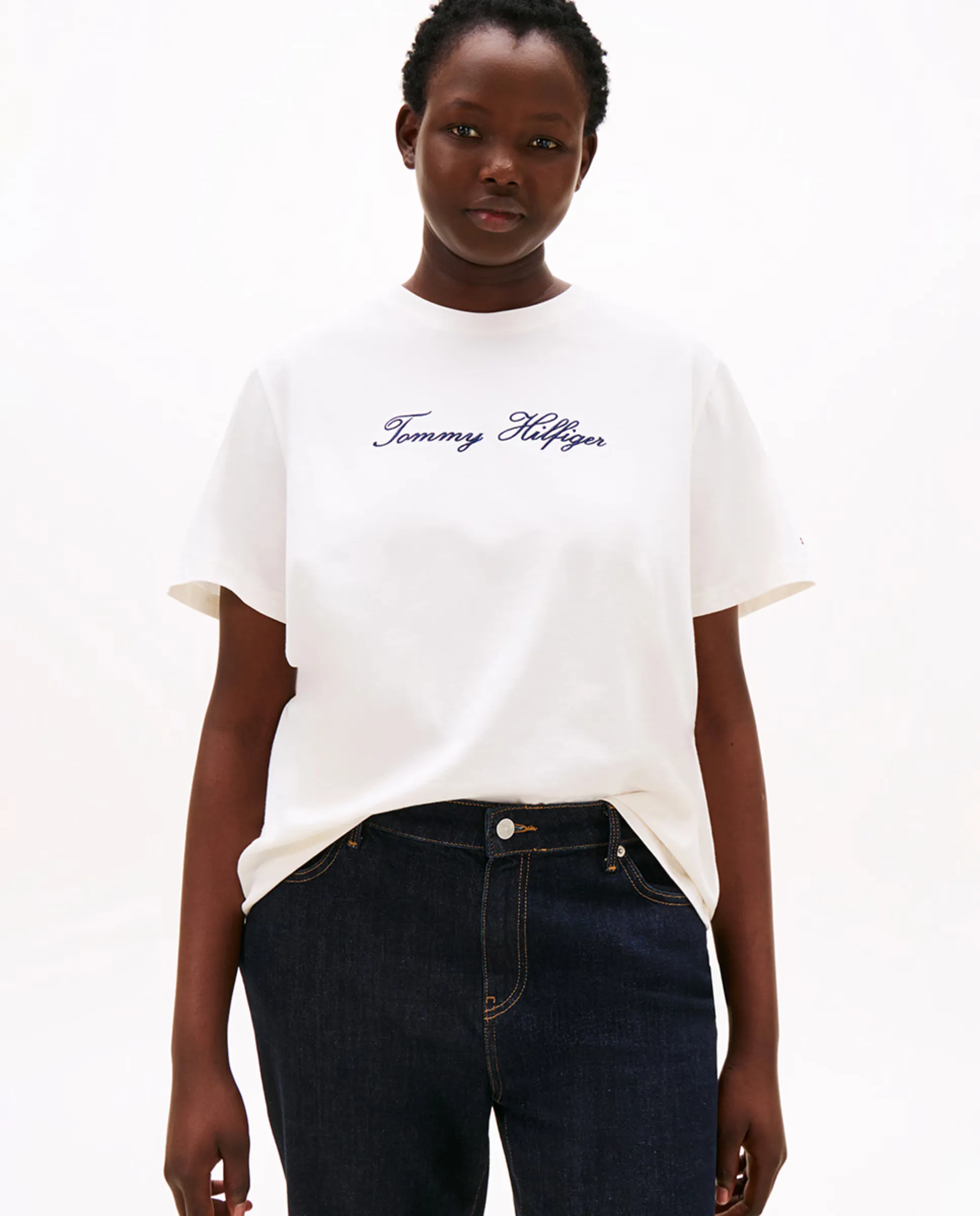 

Женская футболка с коротким рукавом классического кроя Tommy Hilfiger, белый