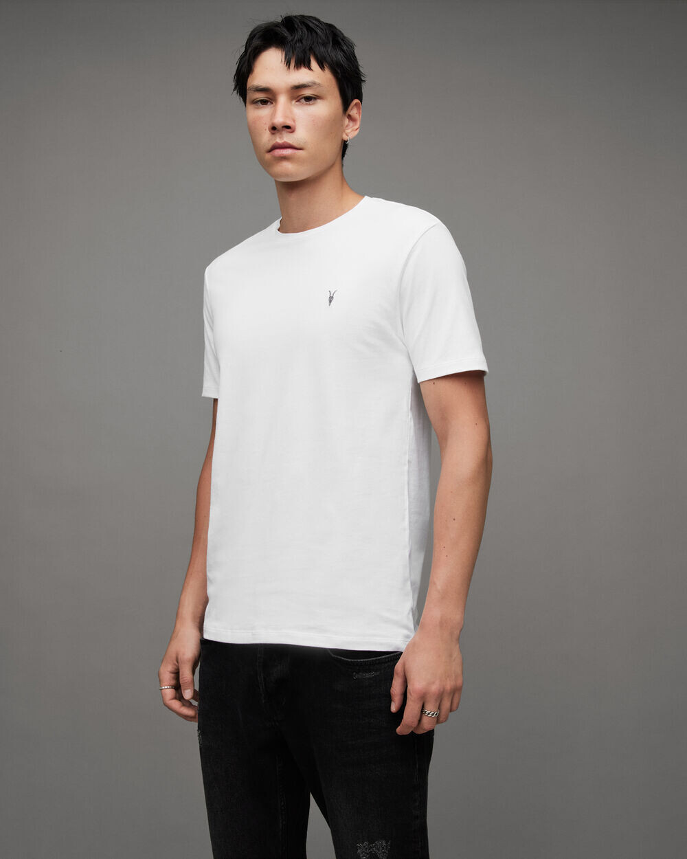 Комплект из 3 футболок из матового хлопка Brace AllSaints, белый — фото 2