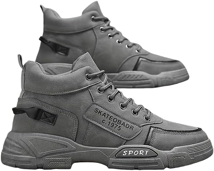 

Мужские повседневные спортивные походные ботинки, противоскользящие и ветроустойчивые высокие ботинки на шнуровке, подходят для прогулок на открытом воздухе, бега, походов, осенне-зимнего сезона Hoalox, серый