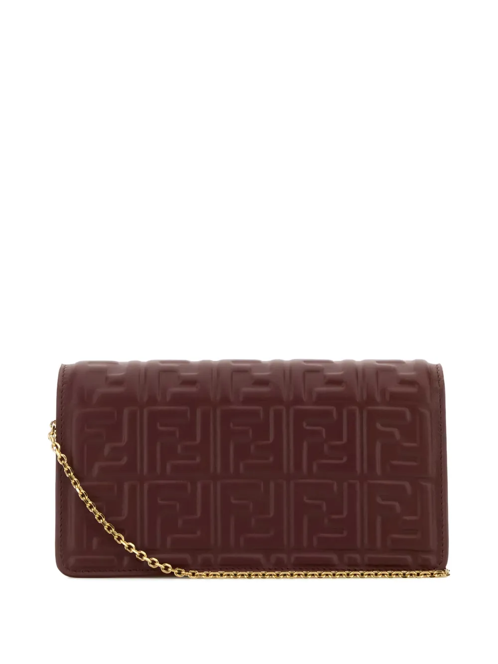 Малая тисненная сумка-багет на плечо Fendi, коричневый — фото 2