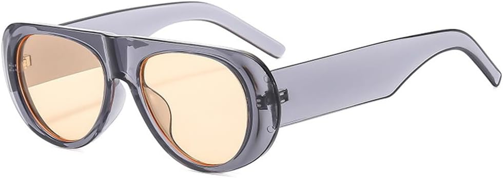 

Солнцезащитные очки сине-зеленого цвета для женщин и мужчин - защита UV400, модная широкая оправа, легкие, подходят для вождения и активного отдыха на природе generic, Grey Champagne