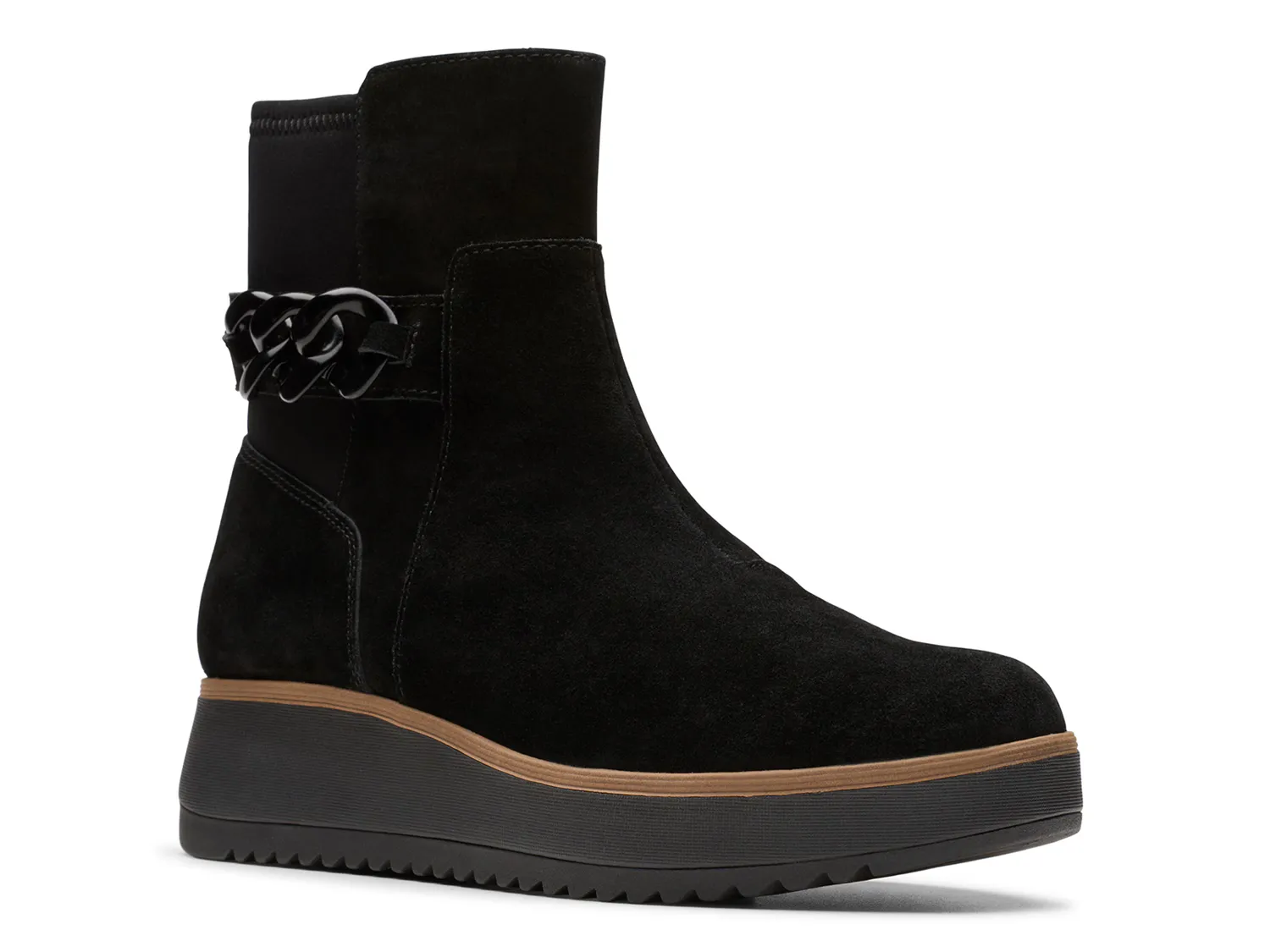 

Ботильоны Zylah Rose Wedge Bootie Clarks, черный