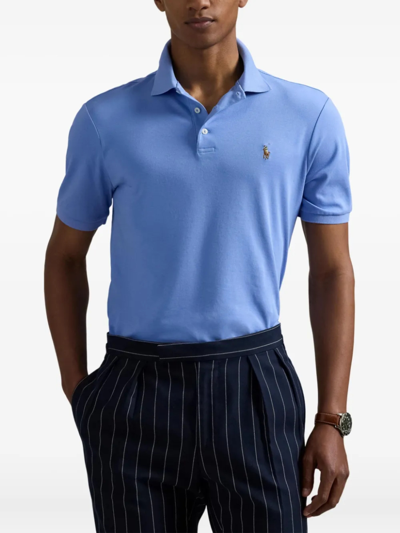 Polo Ralph Lauren рубашка поло из ткани пике, синий — фото 3