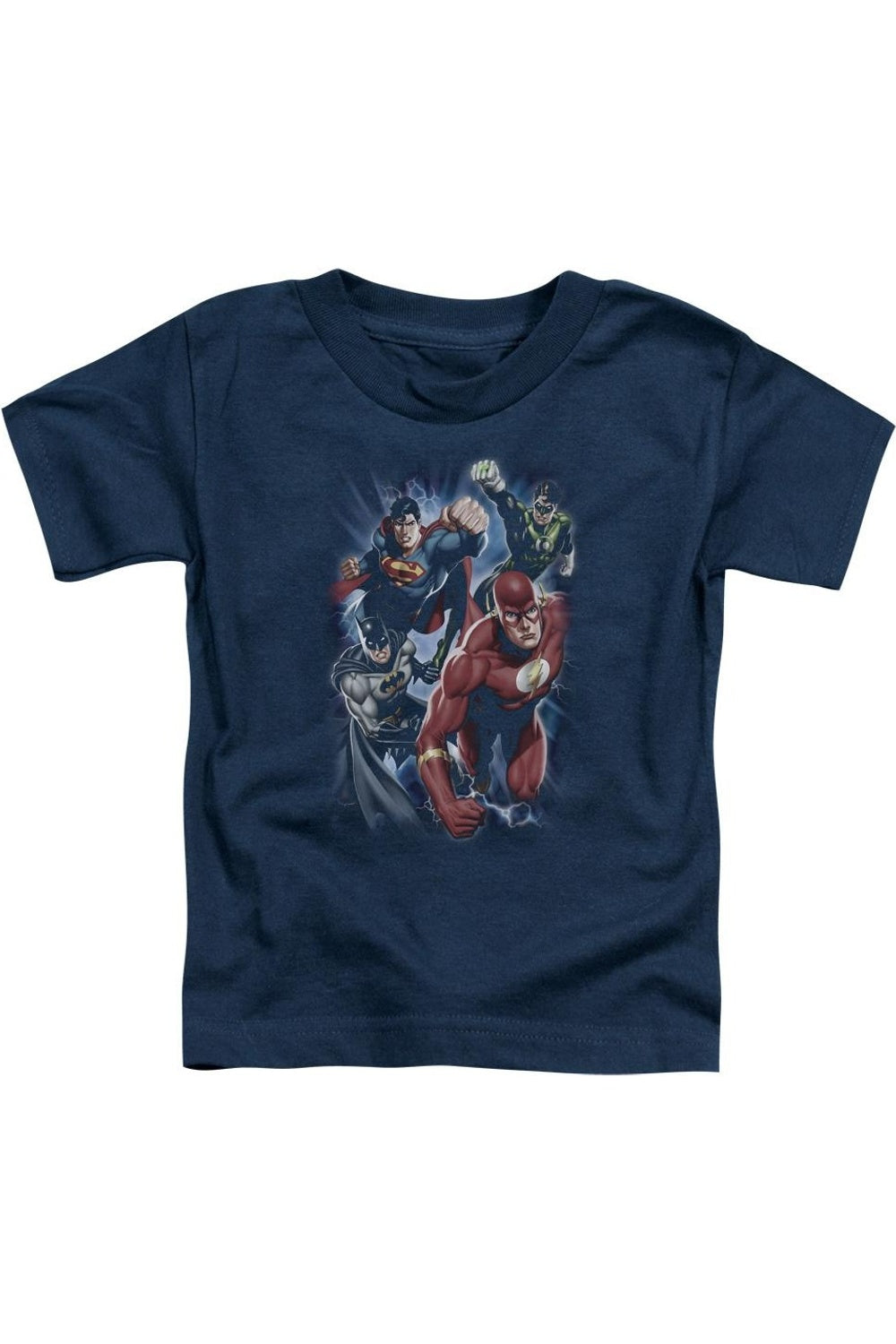 

Футболка с коротким рукавом для малышей "Лига справедливости: Охотники за бурями" Gildan, темно-синий