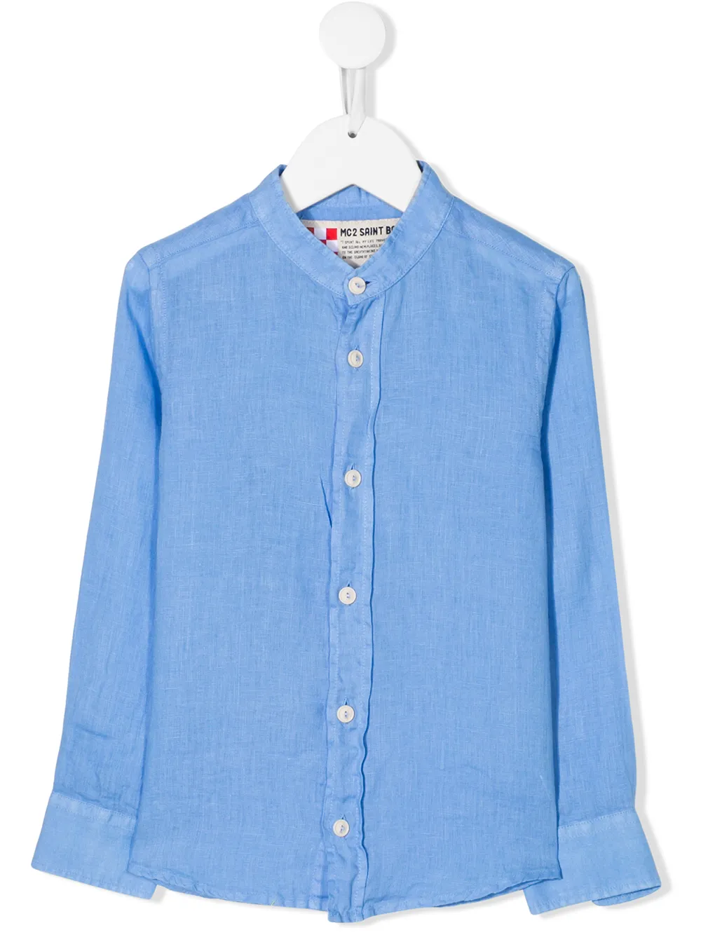 

Рубашка с воротником-стойкой MC2 Saint Barth Kids, синий