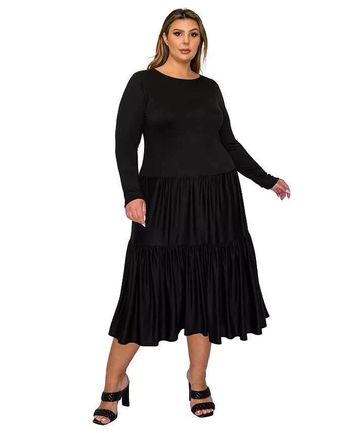 

Платье-миди Eliana Plus Size с ярусами L I V D, черный