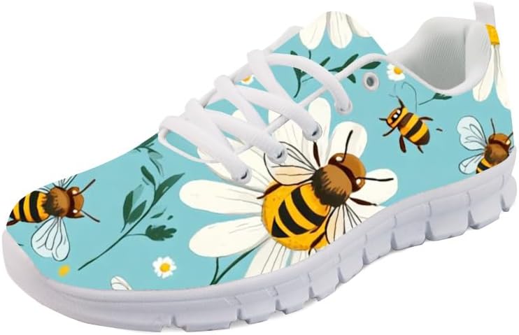 

Кроссовки Forchrinse Cute Sunglasses Puppy унисекс, противоскользящие, мягкие, легкие для ходьбы и бега, Bee Daisy