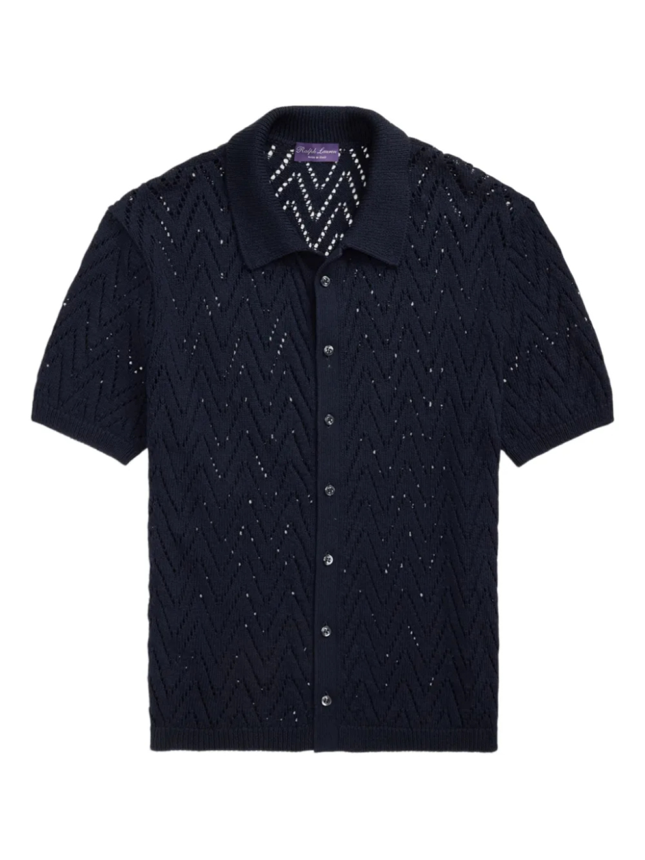 

Рубашка с короткими рукавами и узором зигзаг Ralph Lauren Purple Label, синий