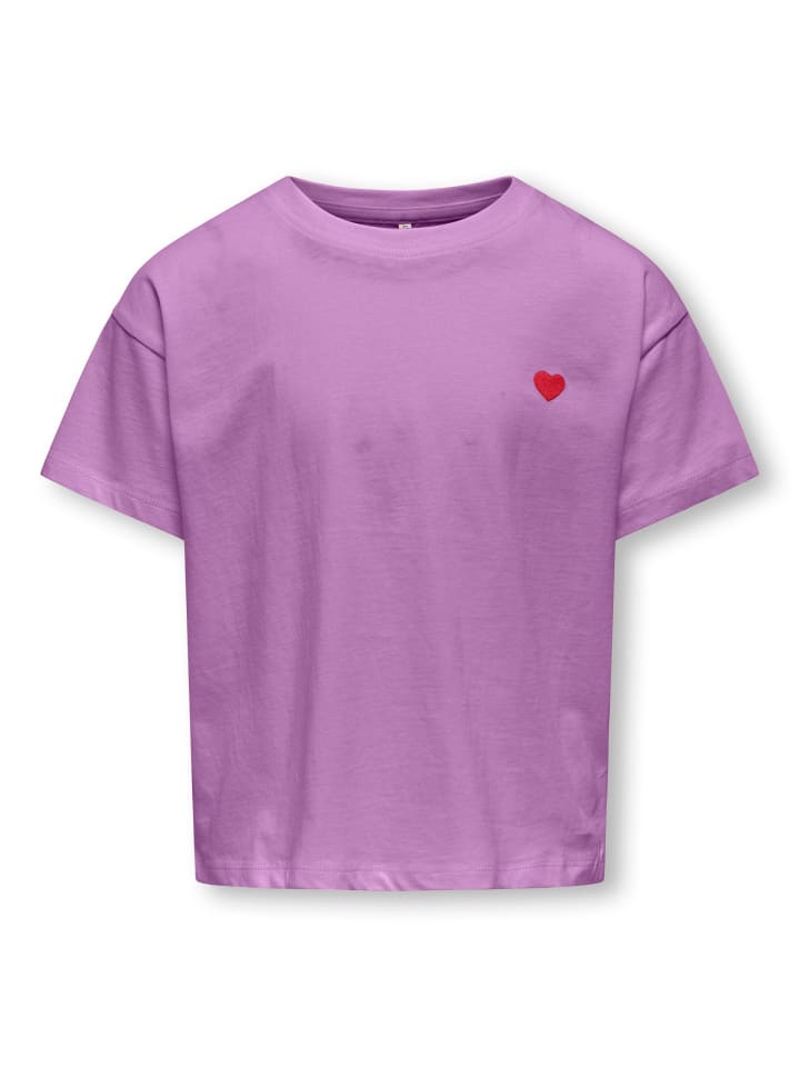 

Футболка KIDS ONLY T-Shirt KOGMAIKEN LIFE CROPHEART TOP, цвет african violet