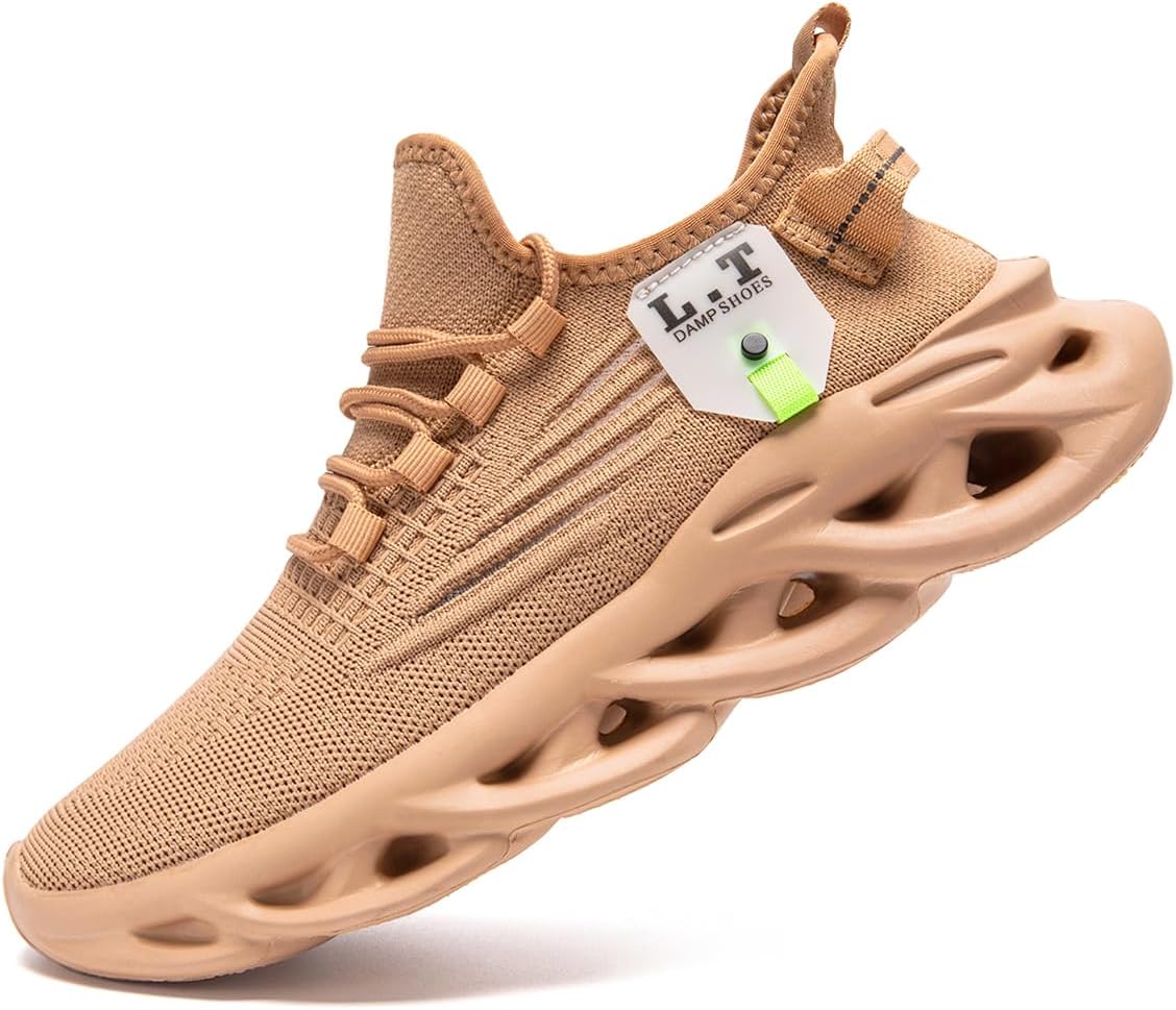 

Мужские кроссовки для бега, тенниса, слипоны для спорта, тренировок и прогулок, противоскользящие, удобные, модные, дышащие Xkowuo, Brown-1