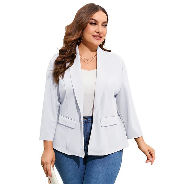 

Женский кардиган-блейзер с открытой передней частью и длинными рукавами Xuba, White