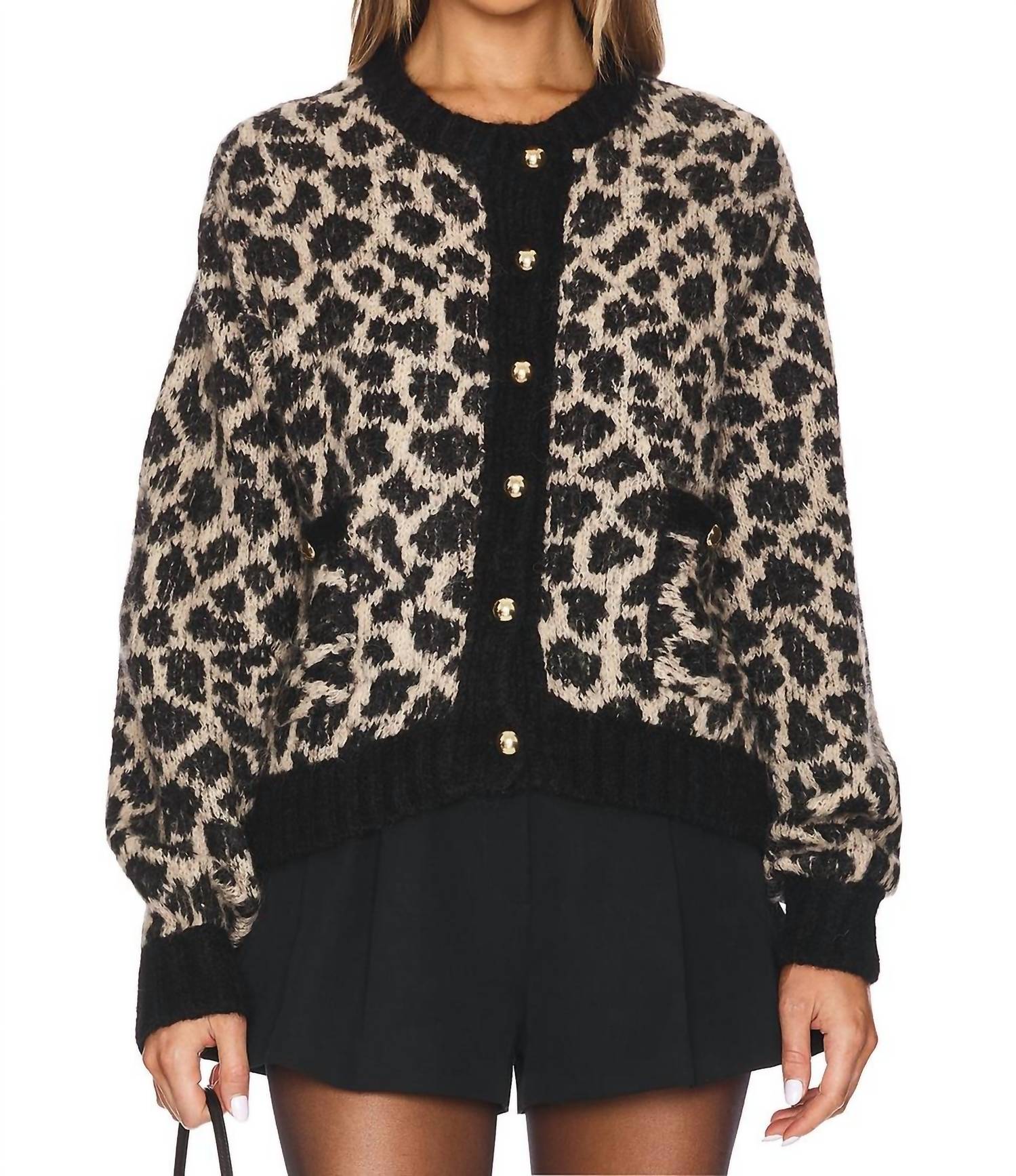 

Тесса Жаккардовый кардиган с анималистичным принтом Nation LTD, Animal