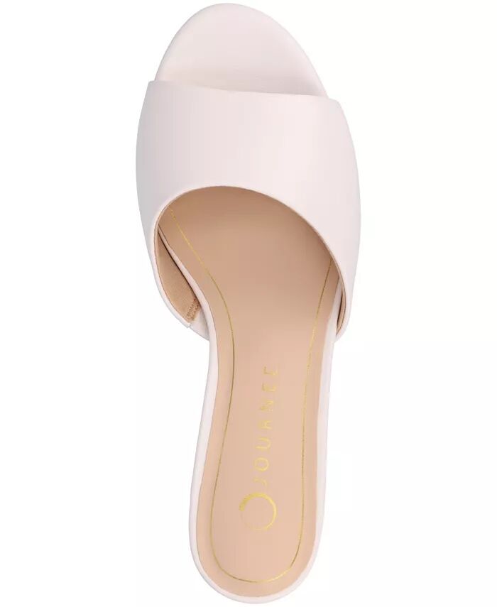 Женские босоножки-платья Jeylah Slip On Single Band на каблуке-рюмочке Journee Collection, коричневый/бежевый — фото 4
