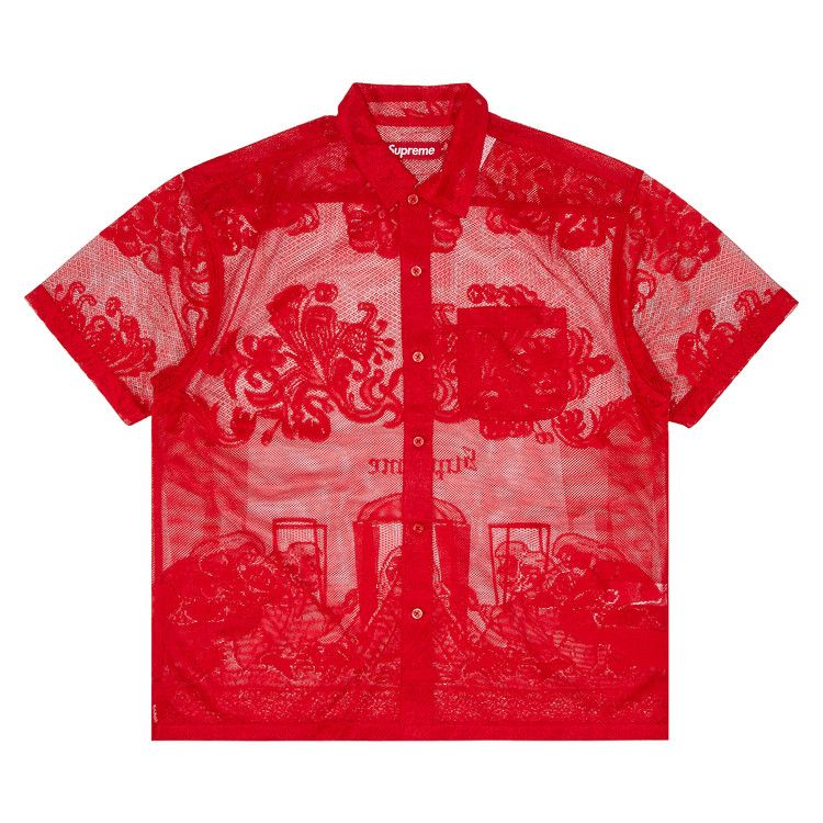 

Рубашка Supreme Last Supper Lace Short-Sleeve Shirt, Red
