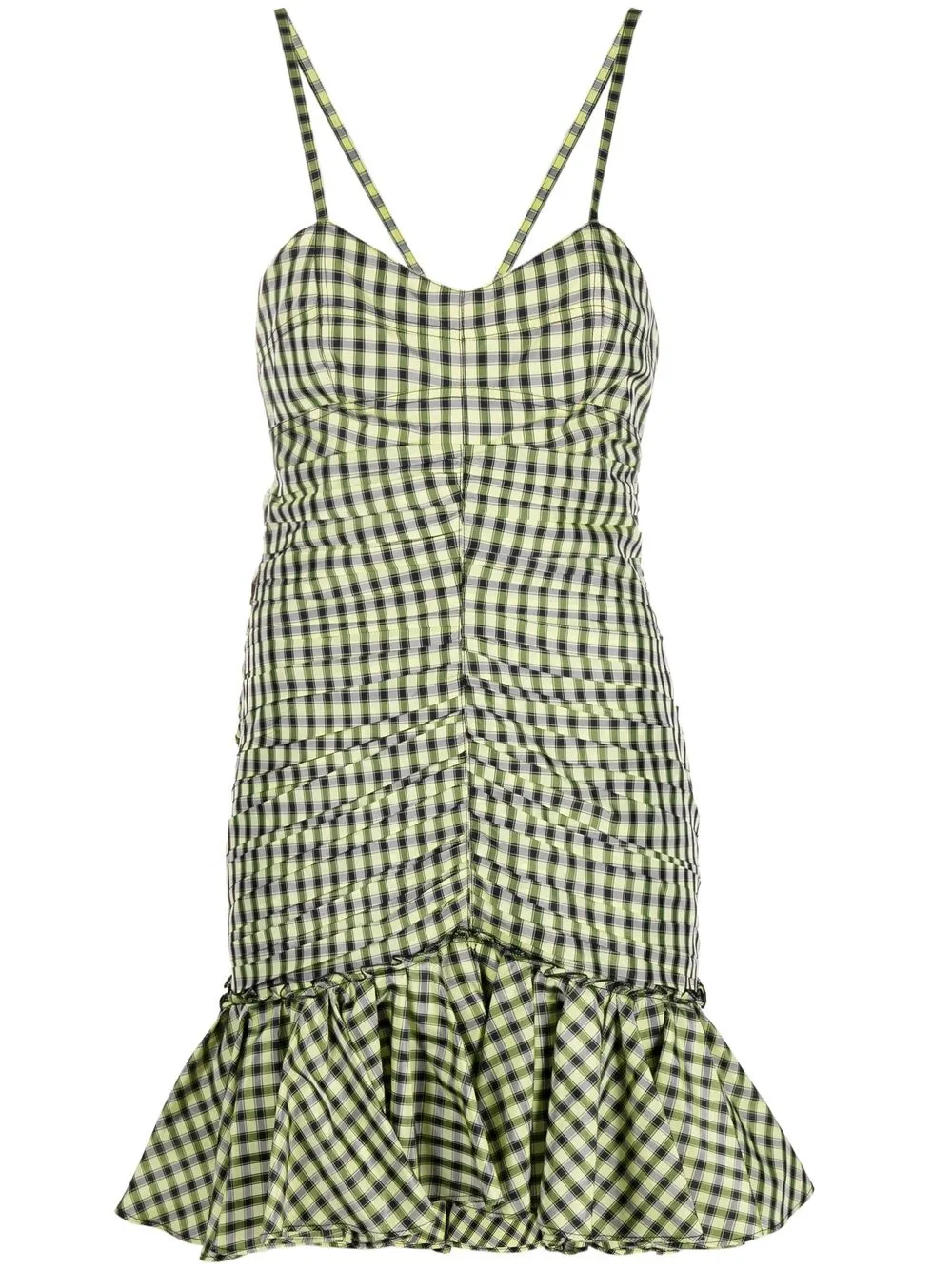 

Платье мини в клетку гингем Philosophy Di Lorenzo Serafini, желтый