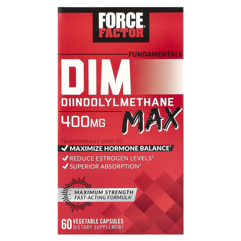 

Force Factor, Fundamentals, DIM Max, 400 мг, 60 растительных капсул (200 мг на капсулу)