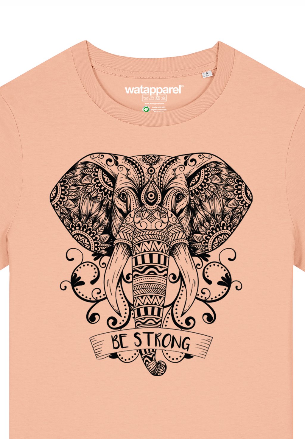 

Футболка с принтом MANDALA ELEPHANT watapparel, светло-розовый