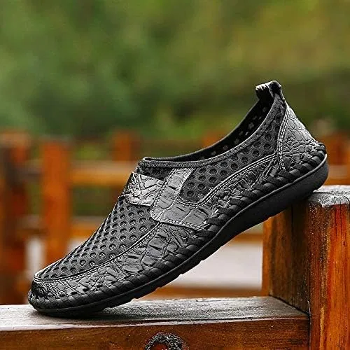 Мужские повседневные лоферы, дышащая сетка, Slip On, Black kvdrcs — фото 3