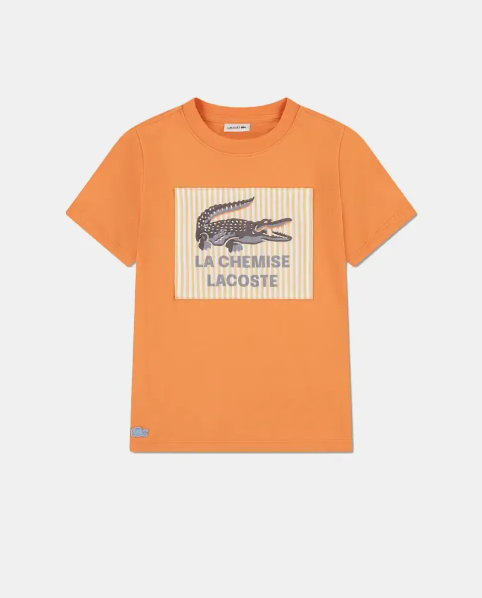 Футболка с аппликациями Lacoste, оранжевый