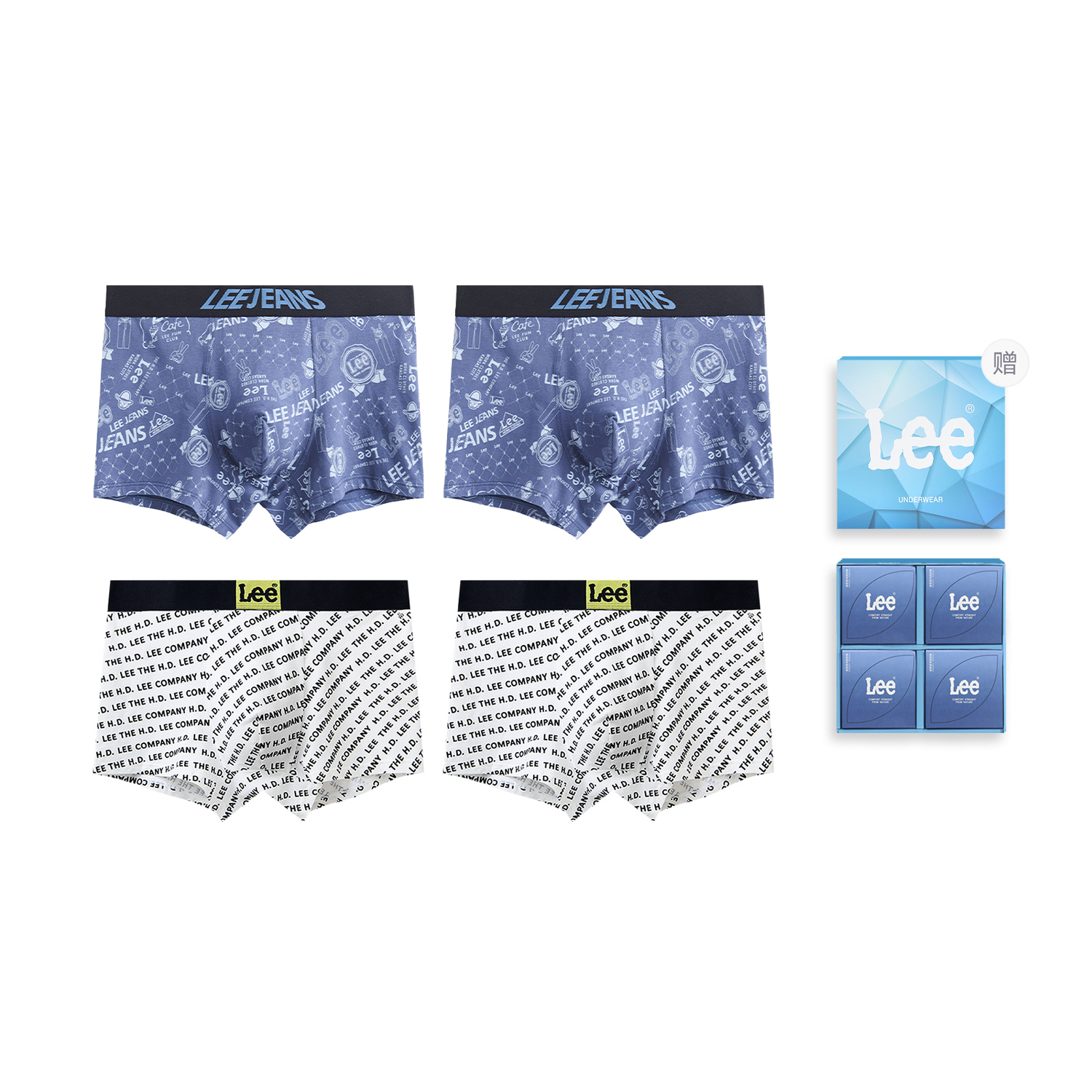 

Подарочные боксы Galaxy Underwear для мужчин, набор из 4 штук Lee, белый