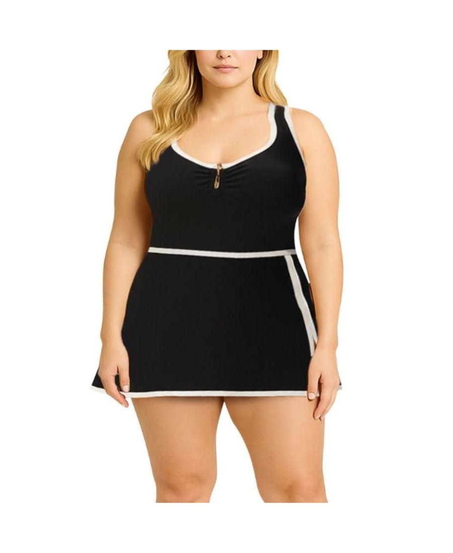 

Женский купальник-платье из двух частей, трансформируемый в купальник-майо Swimsuits for All, Black