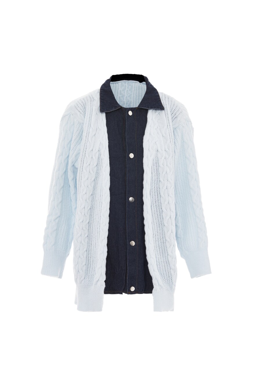 

Вязаный кардиган SANIKA Knit Cardigan, цвет blue denim/light blue