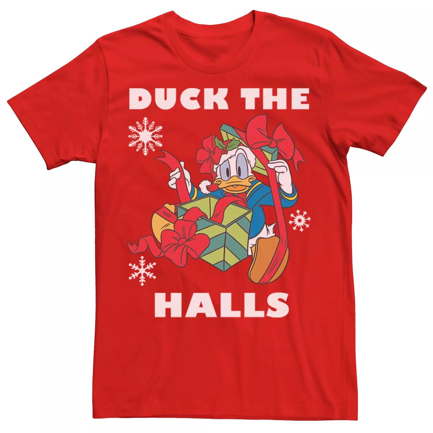 

Мужская футболка Disney Donald Duck The Halls с рождественским портретом Licensed Character