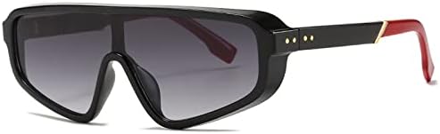 

Винтажные квадратные солнцезащитные очки в стиле панк для мужчин и женщин, модные цельные солнцезащитные очки для женщин, ретро-очки коричневого цвета MTZJH, C1 Black-gray