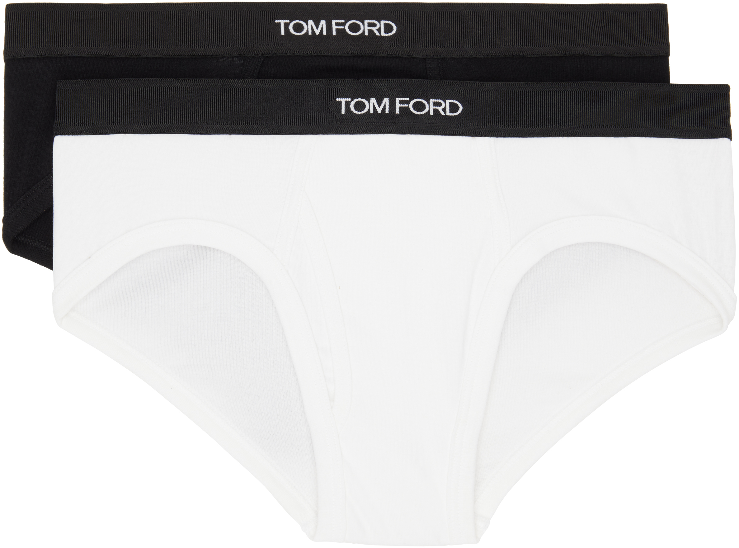 

TO FORD Двойная упаковка черно-белых хлопковых трусов TOM FORD