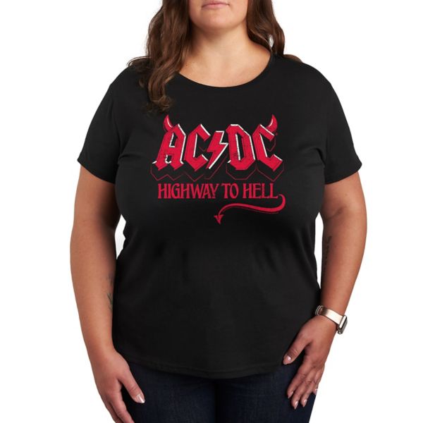 

Плюс футболка ACDC с графическим принтом «Шоссе в ад» Licensed Character, черный