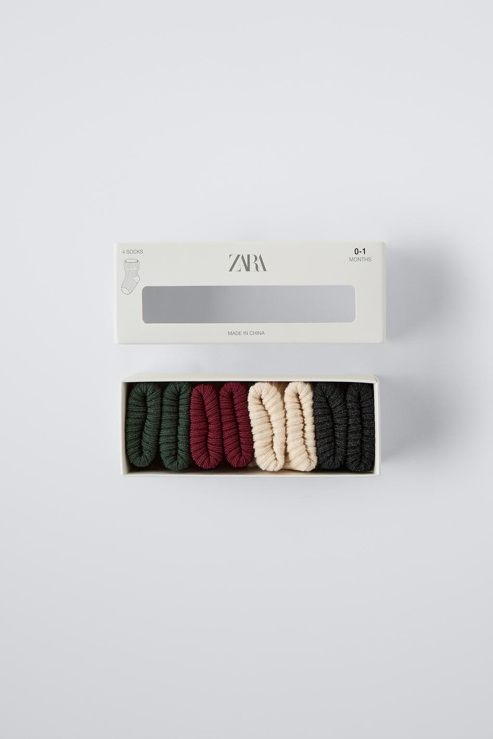 

Упаковка из 4 цветных носков ZARA, бордовый