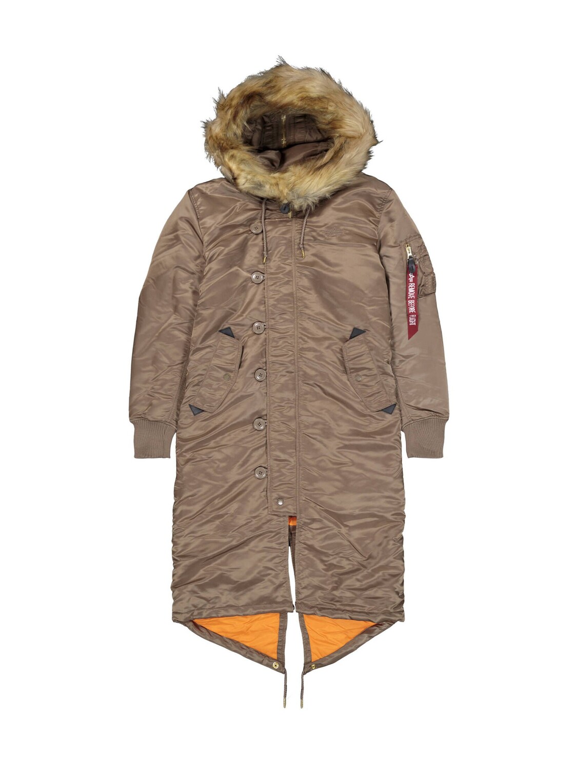 

Куртка длинная с хвостом Alpha Industries, коричневый