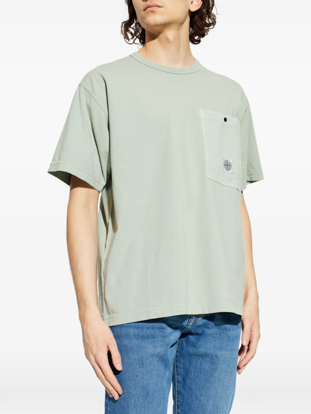 Футболка с накладным карманом Stone Island, зеленый — фото 3
